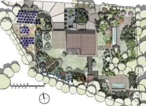 Plan de masse paysager - Création de jardin - Pierre Aussourd - Agence PA - Var et Bouches-du-Rhône